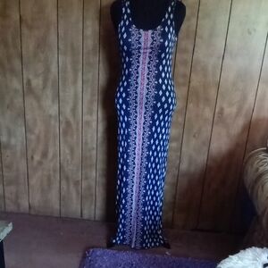 Pink Republic Blue Sleeveless Scoop Neck Sheath Maxi Dress